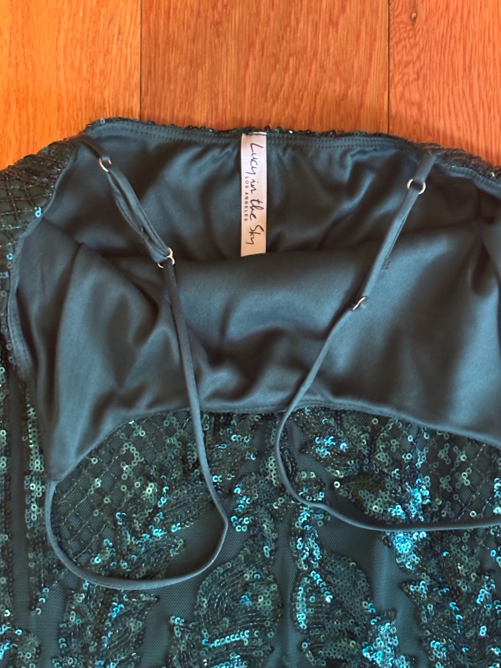 Lucy in the Sky Raelynn Sequin Body Con Dress in Turquoise - Picture 10 of 15